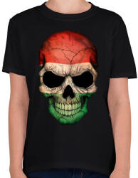 printfashion Magyar koponya - Gyerek póló - Fekete (2358619)