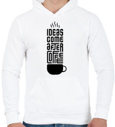printfashion Kávé - Férfi kapucnis pulóver - Fehér (11392511)