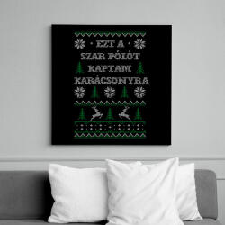 printfashion Ezt a sz*r pólót kaptam karácsonyra - Vászonkép - Fekete (6644021)