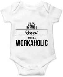 printfashion Hello my name is - Névvel (black) - Baba Body - Fehér (7448092)