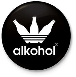 printfashion Alkohol - Kitűző, hűtőmágnes - Fekete (3096036)