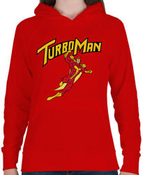 printfashion TurboMan - Női kapucnis pulóver - Piros (7575353)