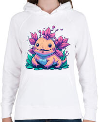 printfashion Axolotl - Női kapucnis pulóver - Fehér (13926179)