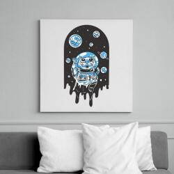 printfashion Űrhajós cica - Vászonkép - Fehér (6640230)