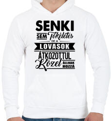 printfashion Tökéletes lovasok - Férfi kapucnis pulóver - Fehér (13998294)