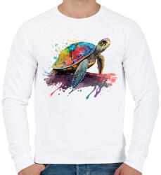 printfashion teknős béka - Férfi pulóver - Fehér (16597959)