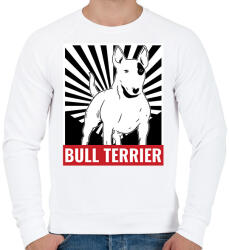 printfashion Bull Terrier - Férfi pulóver - Fehér (10127470)