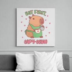 printfashion Capy-ccino - Vászonkép - Fehér (13671609)