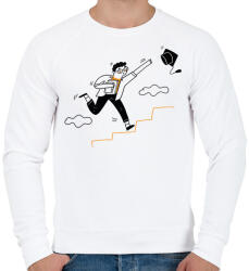 printfashion Diplomás minta - Férfi pulóver - Fehér (6337056)