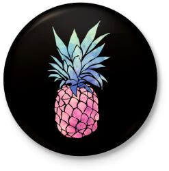 printfashion Ananász - Kitűző, hűtőmágnes - Fekete (3096353)