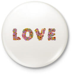 printfashion LOVE virág - Kitűző, hűtőmágnes - Fehér (3075553)