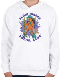 printfashion Lassú kirándulók klubja - Gyerek kapucnis pulóver - Fehér (13591899)