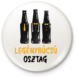 printfashion Legénybúcsú - Kitűző, hűtőmágnes - Fehér (4884101)