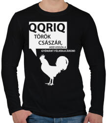 printfashion kiskakas-white - Férfi hosszú ujjú póló - Fekete (878571)
