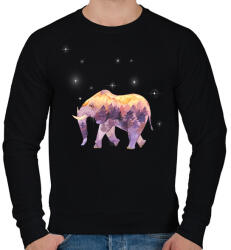 printfashion Ballagó elefánt - Férfi pulóver - Fekete (13271687)