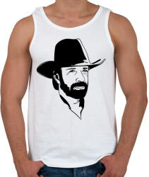 printfashion Chuck Norris - Férfi atléta - Fehér (2868335)