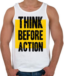 printfashion Gondolkodj mielőtt cselekszel - Férfi atléta - Fehér (4747658)
