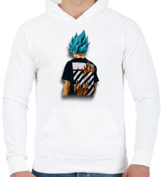printfashion Drip Goku minta (Dragon Ball) - Férfi kapucnis pulóver - Fehér (11876060)