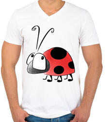 printfashion katicabogár - Férfi V-nyakú póló - Fehér (13750560)