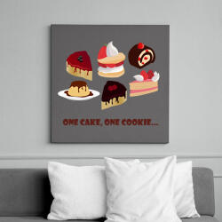 printfashion One cake - Vászonkép - Sötétszürke (13913847)