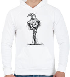 printfashion Halloween madárijesztő - Férfi kapucnis pulóver - Fehér (5418958)