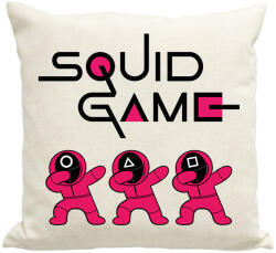 printfashion Squid Game Dab trio fekete - Párnahuzat, Díszpárnahuzat - Lenvászon (5726880)