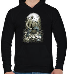 printfashion Bányászhalál - Férfi kapucnis pulóver - Fekete (111153)
