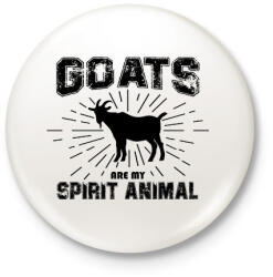 printfashion Spirit animal - Goat - Kitűző, hűtőmágnes - Fehér (11618959)