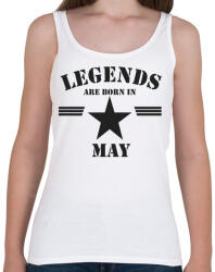 printfashion Legends are born in may - Női atléta - Fehér (5170955)