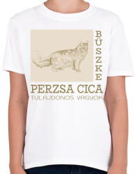 printfashion Büszke cica tulajdonos - Perzsa - Gyerek póló - Fehér (6307805)