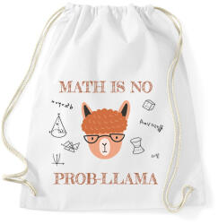 printfashion Math is no prob-llama - Sportzsák, Tornazsák - Fehér (6455816)