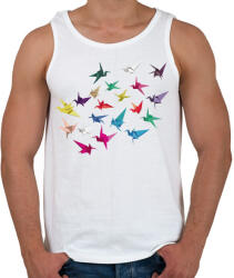 printfashion Origami madarak - Férfi atléta - Fehér (14590539)
