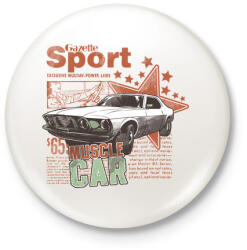 printfashion Amerikai retro sportautó - Kitűző, hűtőmágnes - Fehér (4667685)