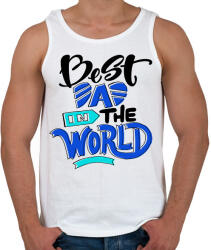 printfashion A világ legjobb apukája - Férfi atléta - Fehér (2593622)