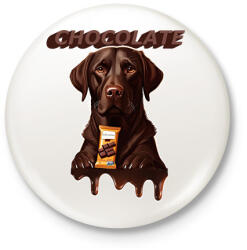 printfashion Csoki labrador - Kitűző, hűtőmágnes - Fehér (15331221)