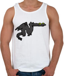 printfashion tiktok sárkány meme fekete (páros póló) - Férfi atléta - Fehér (15627010)