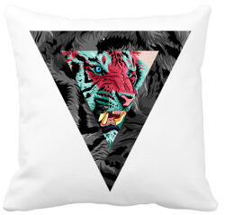 printfashion Triangle designed Lion - Párnahuzat, Díszpárnahuzat - Fehér (1615772)