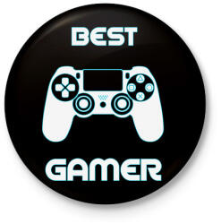 printfashion Gamer - Kitűző, hűtőmágnes - Fekete (4229985)