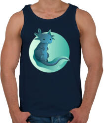 printfashion Zöld axolotl - Férfi atléta - Sötétkék (4219175)