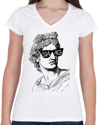 printfashion Swag 3 - Női V-nyakú póló - Fehér (12580129)