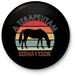 printfashion Szénát eszik - Kitűző, hűtőmágnes - Fekete (12704764)