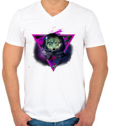 printfashion Lonely astronaut 3 - Férfi V-nyakú póló - Fehér (226976)