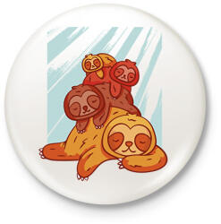 printfashion Lajhár kupac - Kitűző, hűtőmágnes - Fehér (11965552)