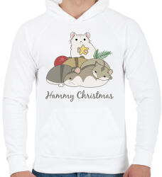 printfashion Hammy Christmas - Férfi kapucnis pulóver - Fehér (14524209)