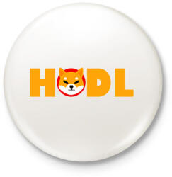 printfashion Shiba hodl - Kitűző, hűtőmágnes - Fehér (11327330)