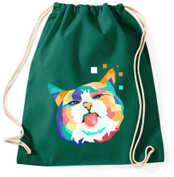 printfashion Colorfull cat - Sportzsák, Tornazsák - Sötétzöld (2539510)