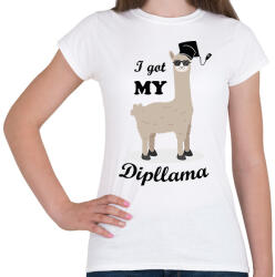 printfashion I got my dipllama - Női póló - Fehér (6339735)