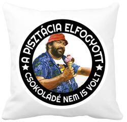 printfashion A PISZTÁCIA ELFOGYOTT CSOKOLÁDÉ NEM IS VOLT - Párnahuzat, Díszpárnahuzat - Fehér (2786182)