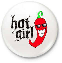 printfashion HOTGIRL - Kitűző, hűtőmágnes - Fehér (3078970)
