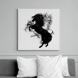 printfashion the black horse - Vászonkép - Fehér (6632936)